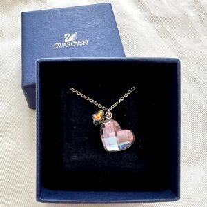 Authentic Swarovski Crystal Heart & Mini Butterfly Necklace